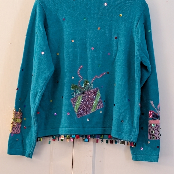 Vintage Jane's Closet Party Gifts Sweater, S, Beaded, Embellished, Festive! - Picture 3 of 8